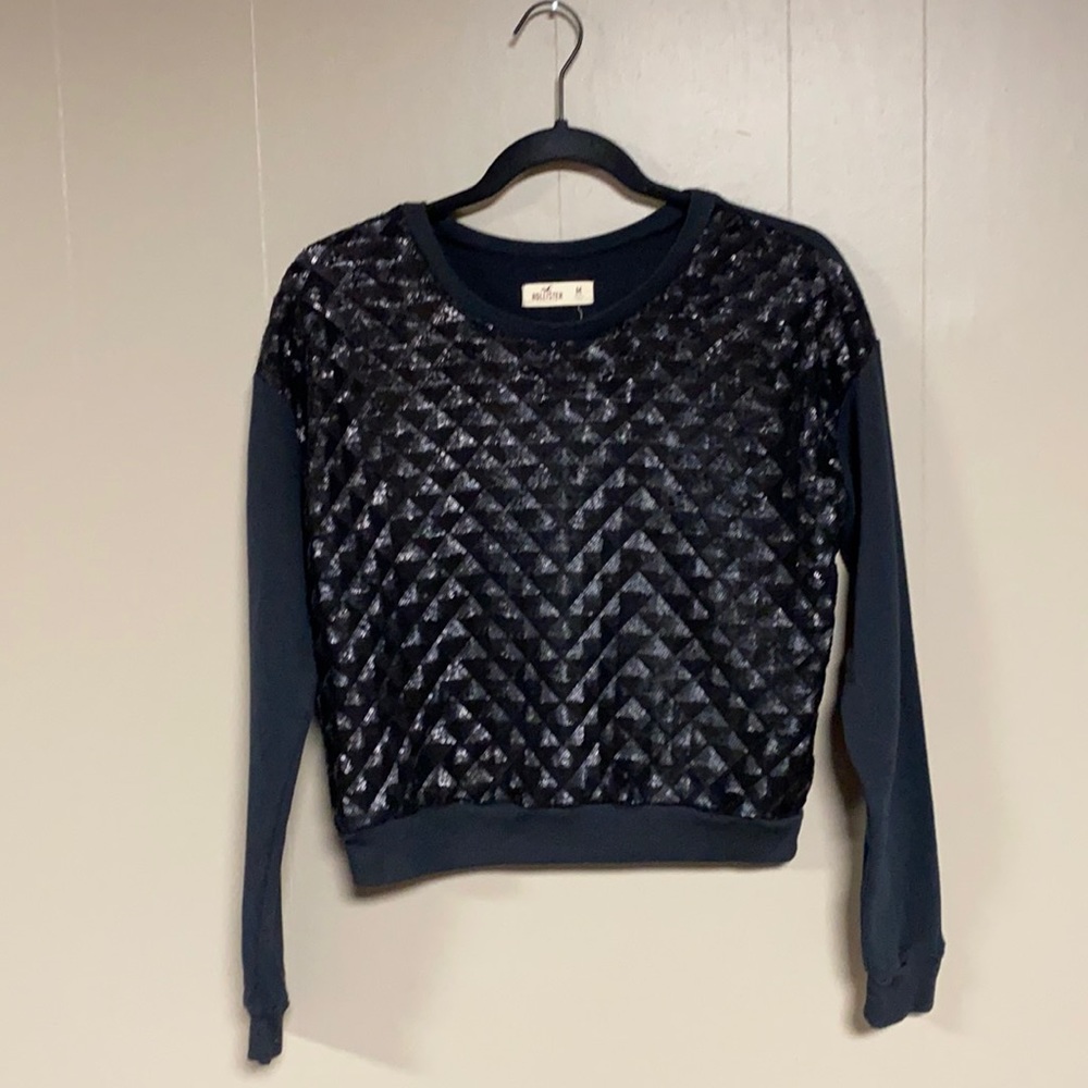 Hollister long sleeve pullover sequin sweatshirt M